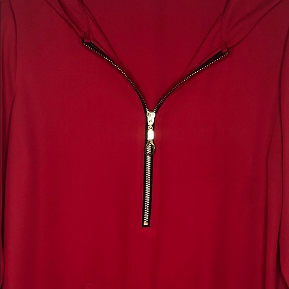 Soft Surroundings Red Lightweight Hoodie Blouse - Picture 2 of 3